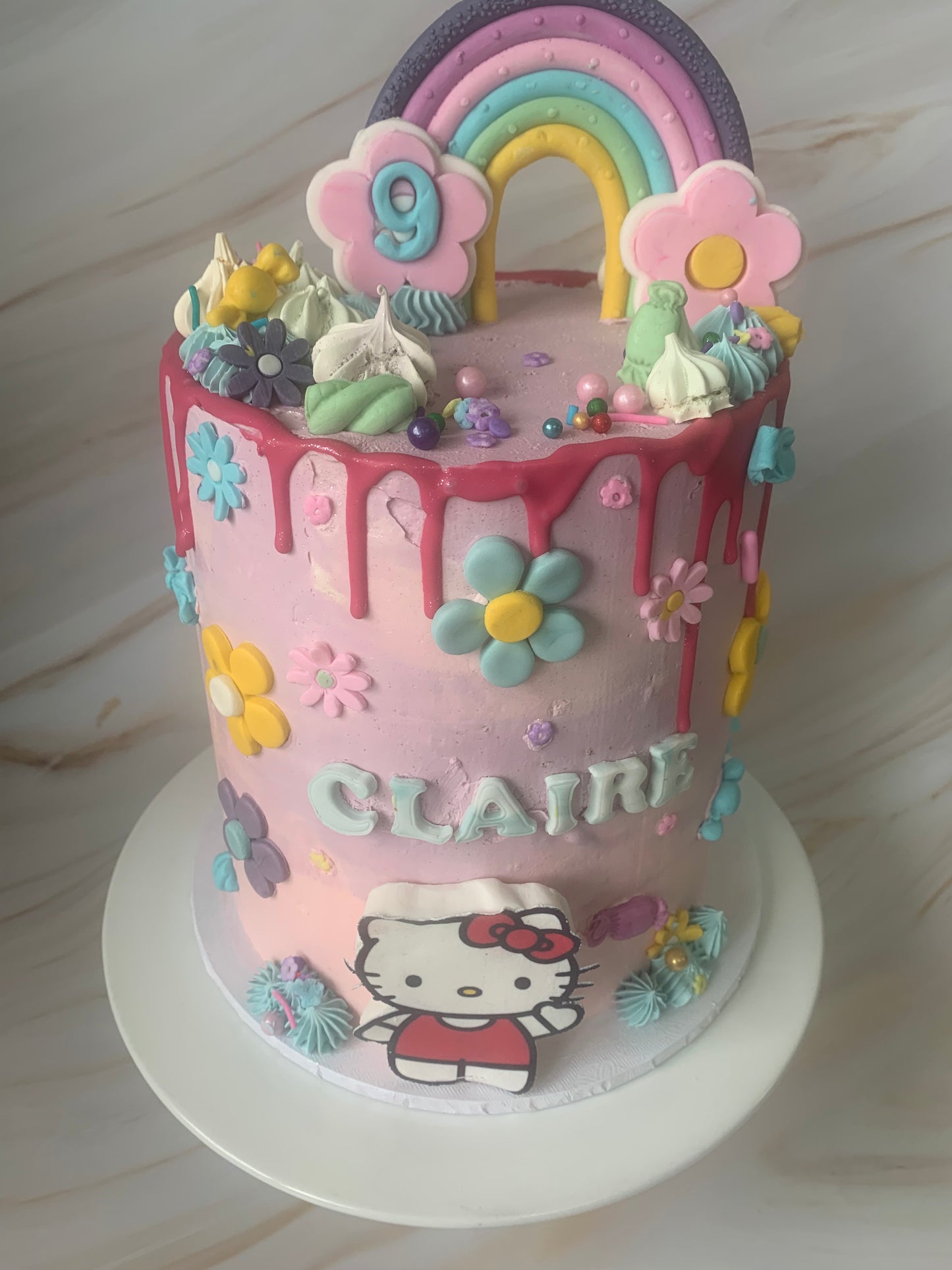 Fondant rainbow cake topper