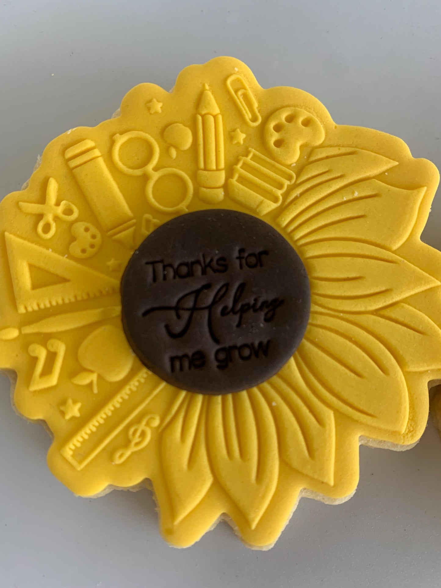 Teacher appreciation sunflower cookie