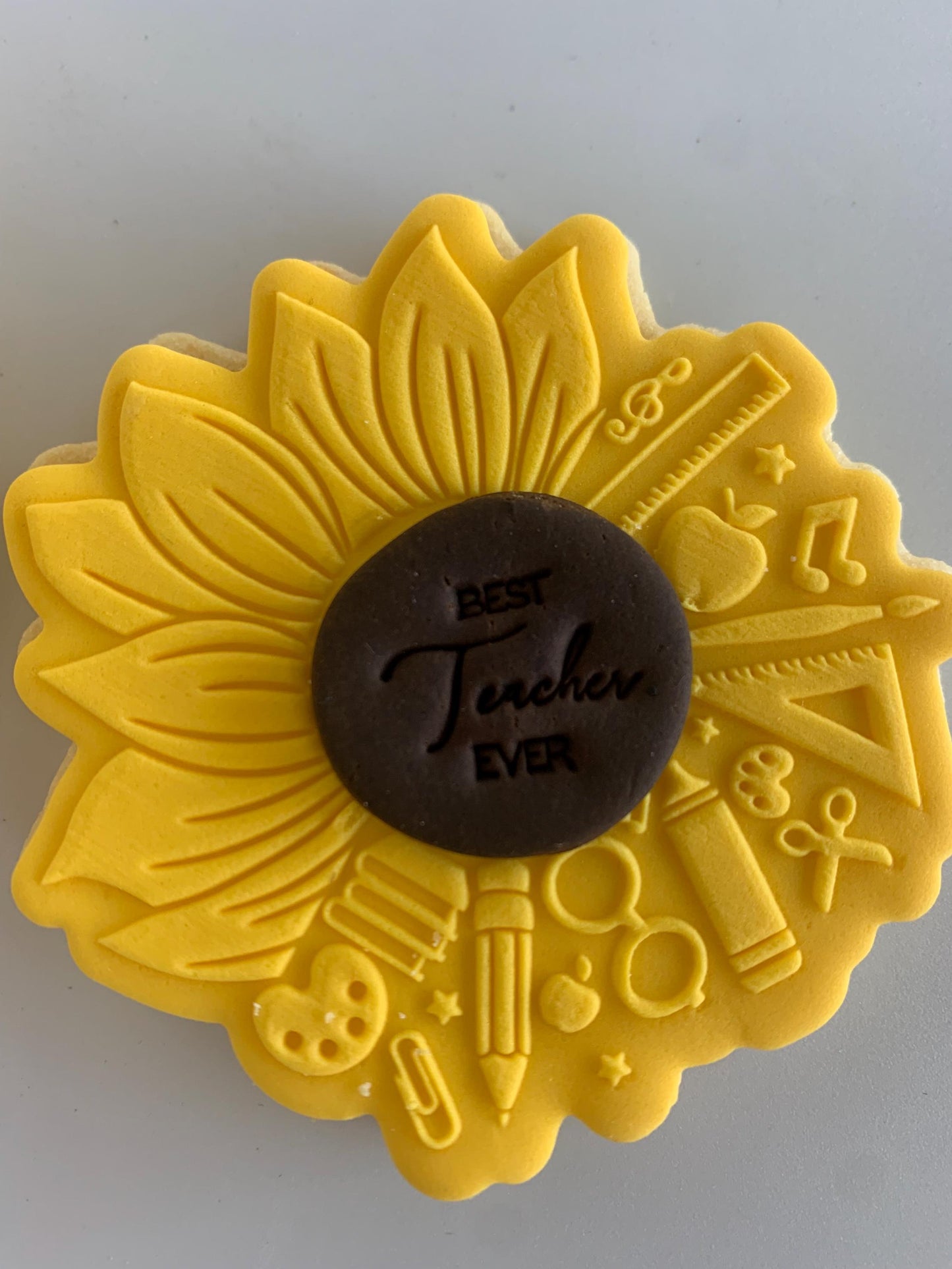 Teacher appreciation sunflower cookie