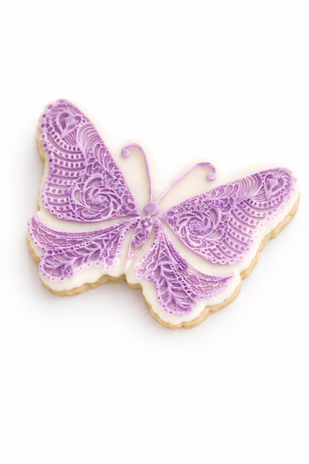 🦋 Lavender Lace Butterfly Cookies – Hand Decorated Sugar Cookies – Elegant Wedding Favours – Baby Shower – Bridal Shower – Custom Colours Available