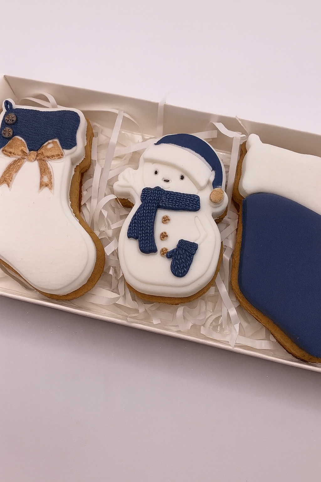 3 piece Christmas snowman & stocking cookie set