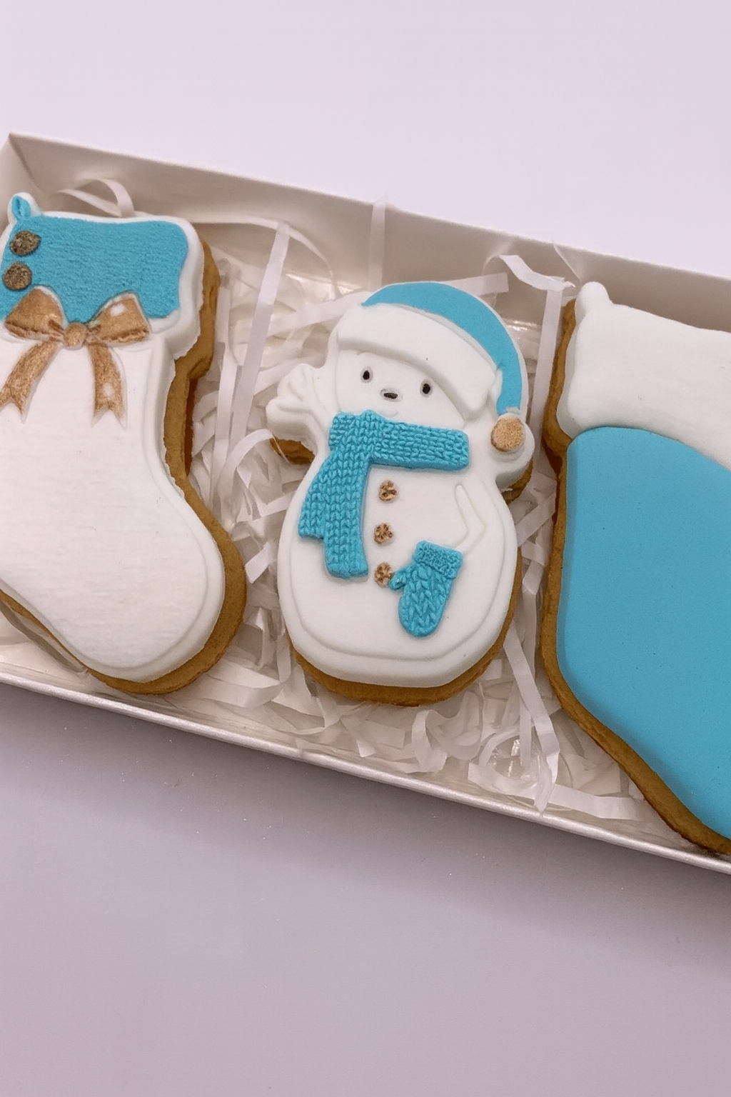 3 piece Christmas snowman & stocking cookie set
