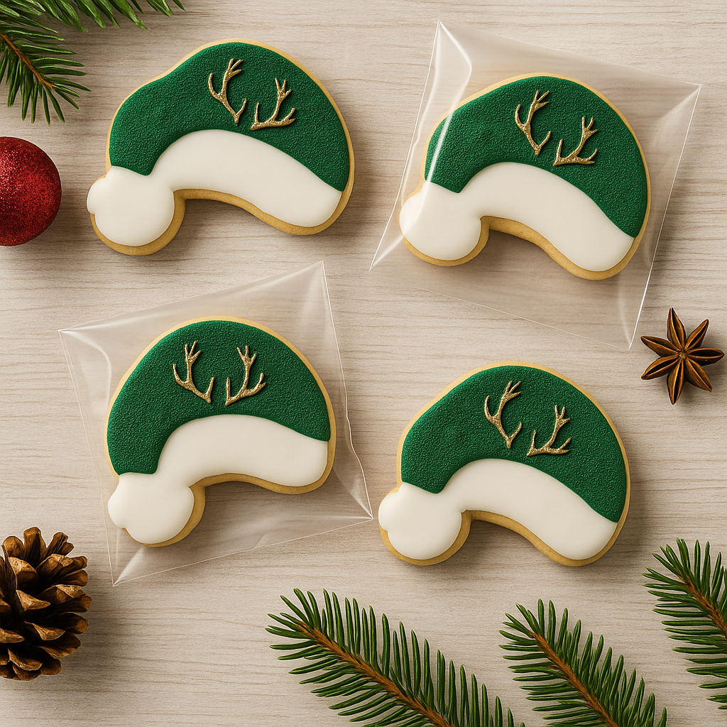 Santa hat cookie, customisable