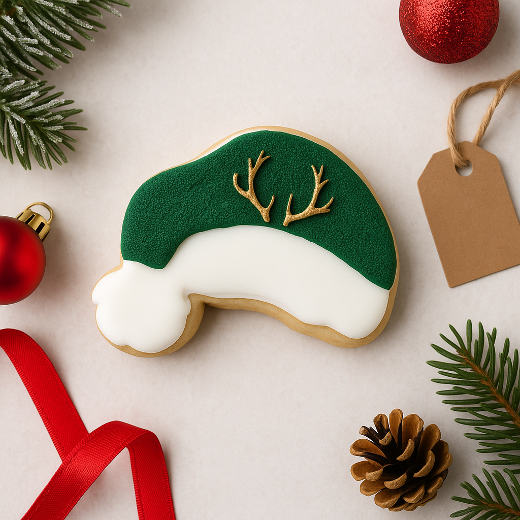 Santa hat cookie, customisable