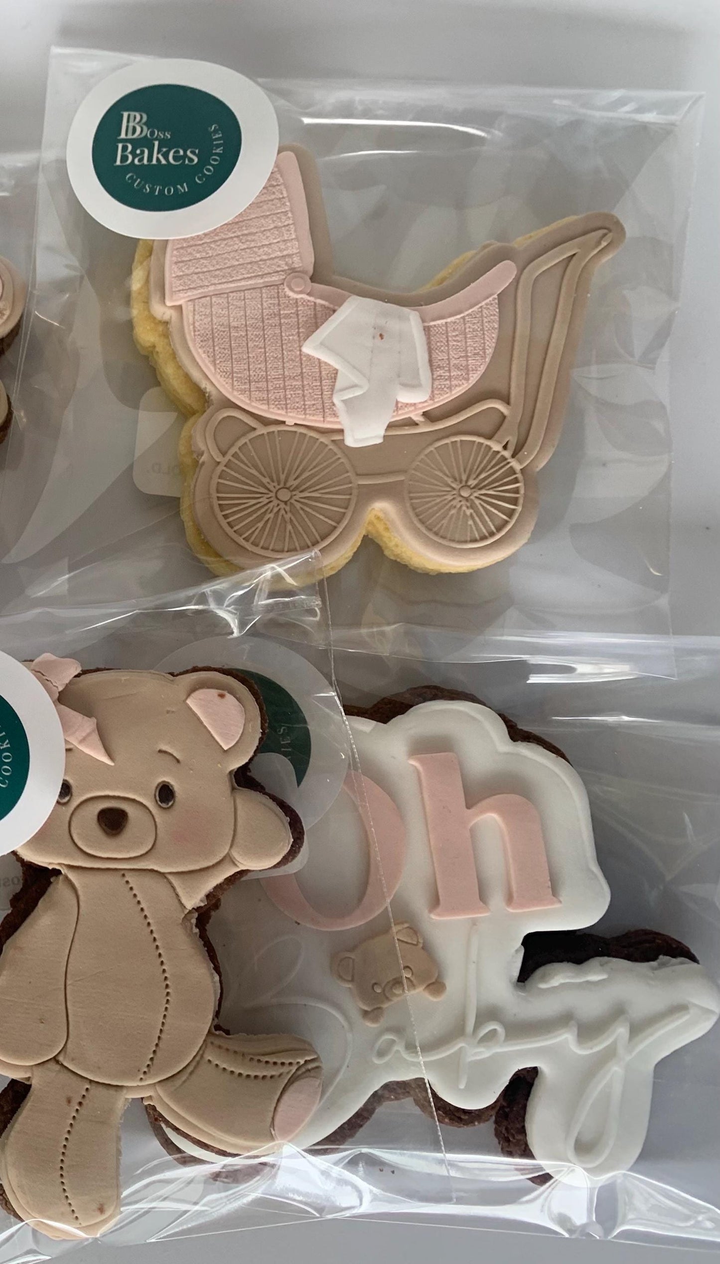 Oh baby shower 7 piece cookie set.
